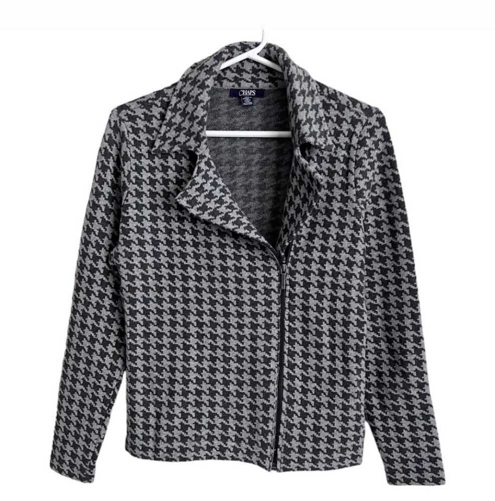 Chaps Grey Houndstooth Jacket Small